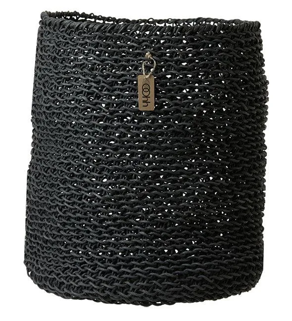 Black Handwoven Paper Basket