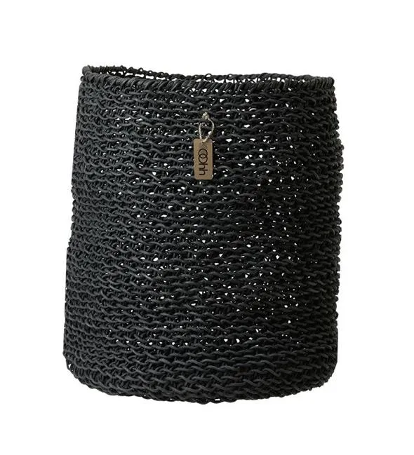 Black Handwoven Paper Basket