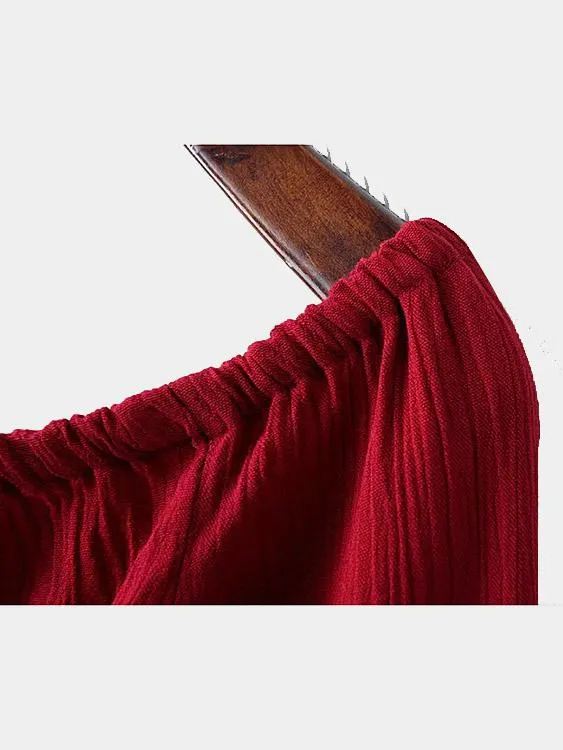 Custom Off The Shoulder Red Blouses
