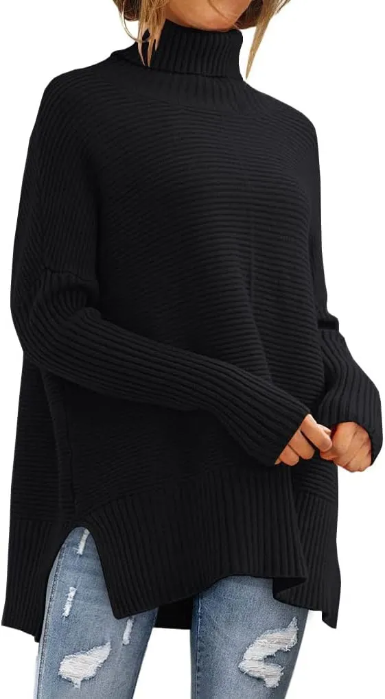 EFAN Women's Turtleneck Oversized Sweaters Fall Outfits Clothes Trendy Fashion Long Pullover Knit Winter Tunic 2025