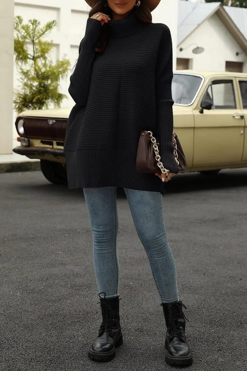 EFAN Women's Turtleneck Oversized Sweaters Fall Outfits Clothes Trendy Fashion Long Pullover Knit Winter Tunic 2025