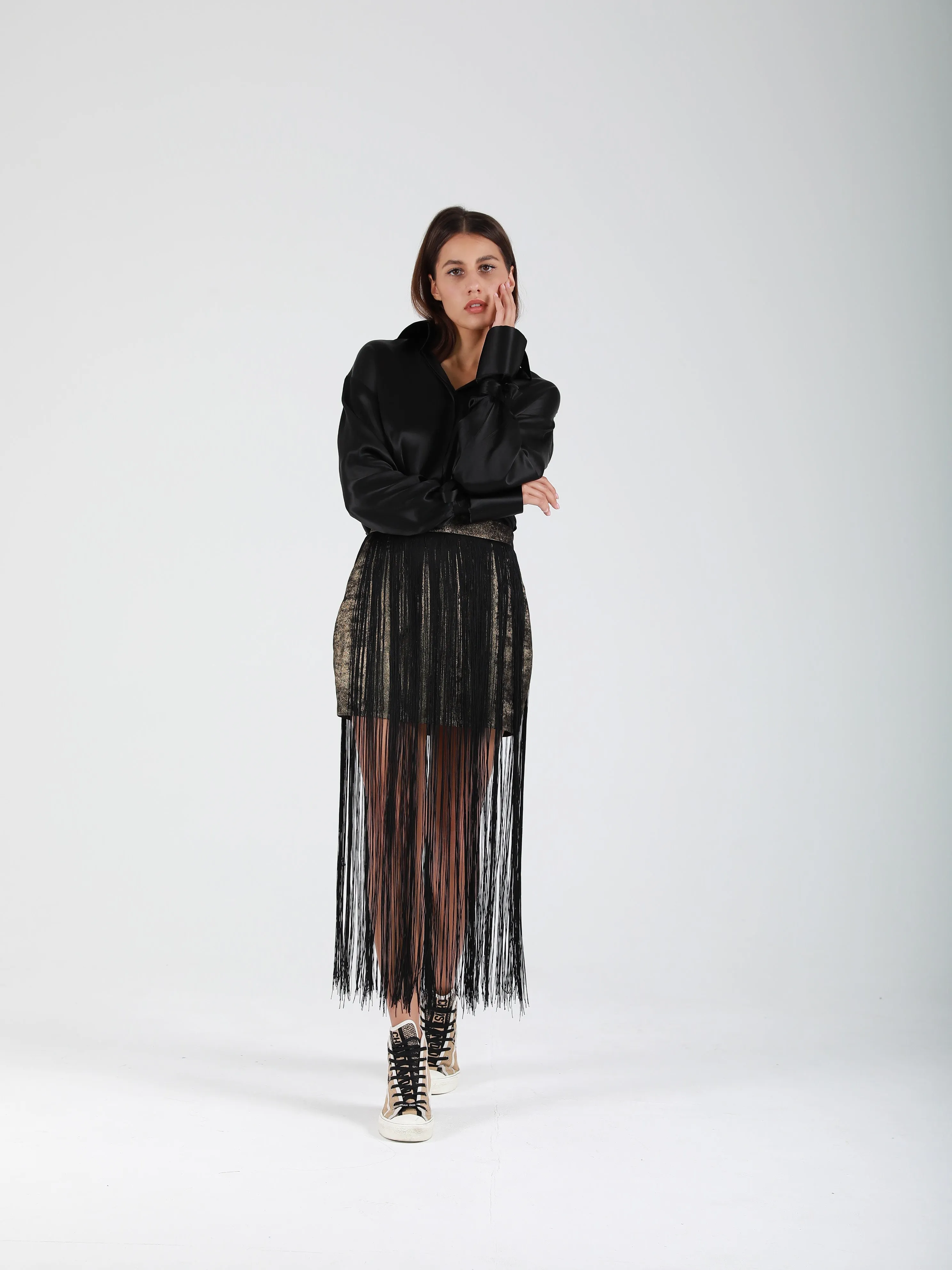 Kinetic Fringed Skirt