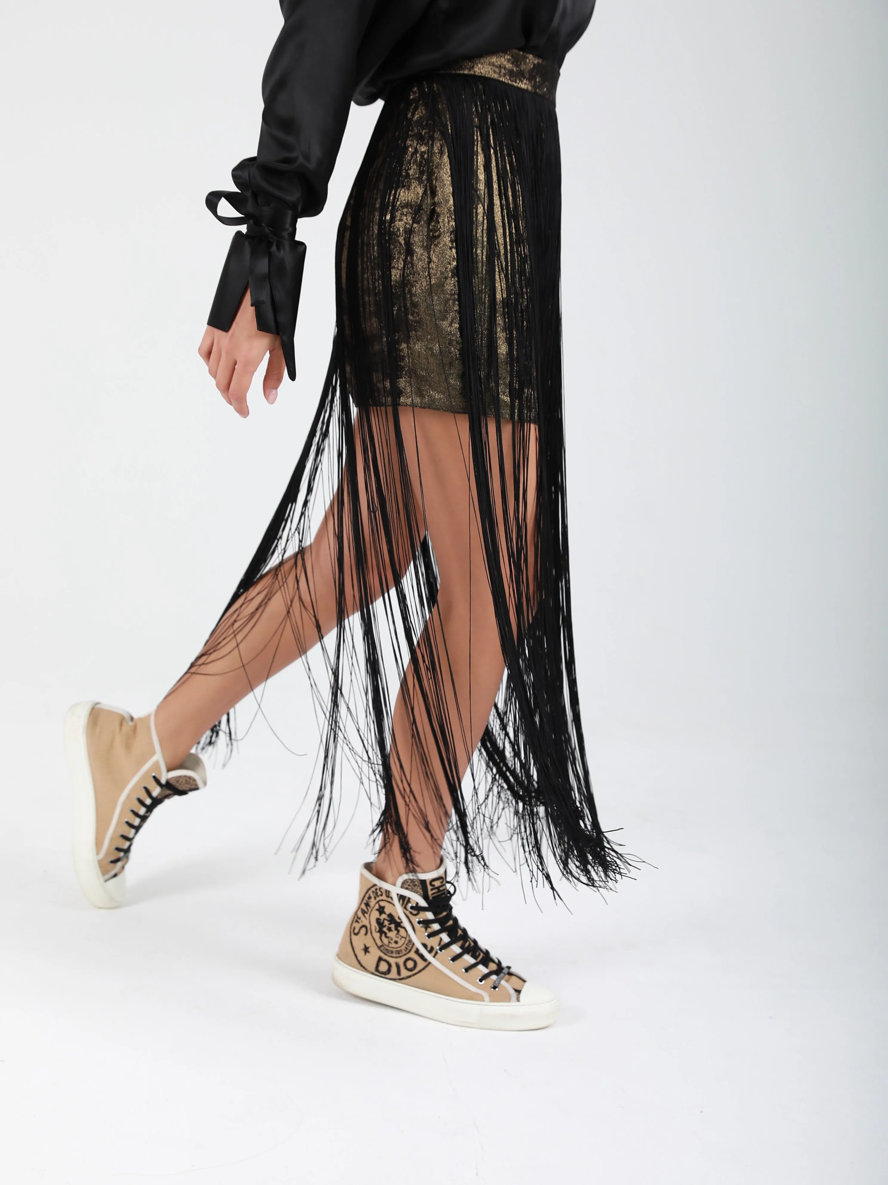 Kinetic Fringed Skirt