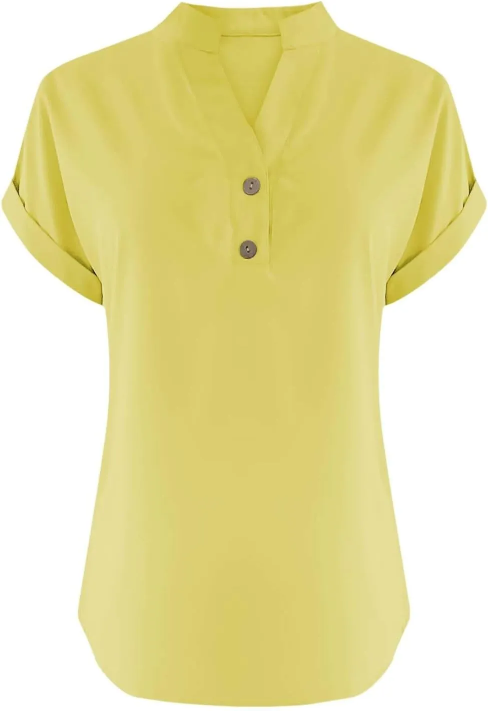 Linen Shirt for Women Summer Button Down Short Sleeve V Neck Tops Solid Color Comfy Blouses Casual Dressy Tunic Tees