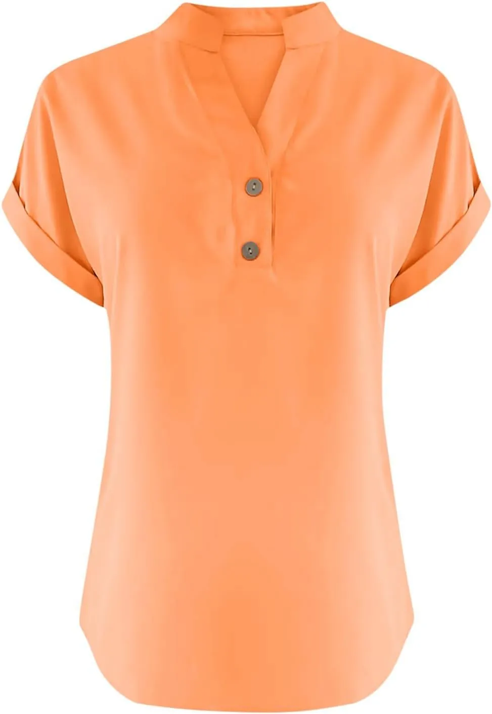 Linen Shirt for Women Summer Button Down Short Sleeve V Neck Tops Solid Color Comfy Blouses Casual Dressy Tunic Tees
