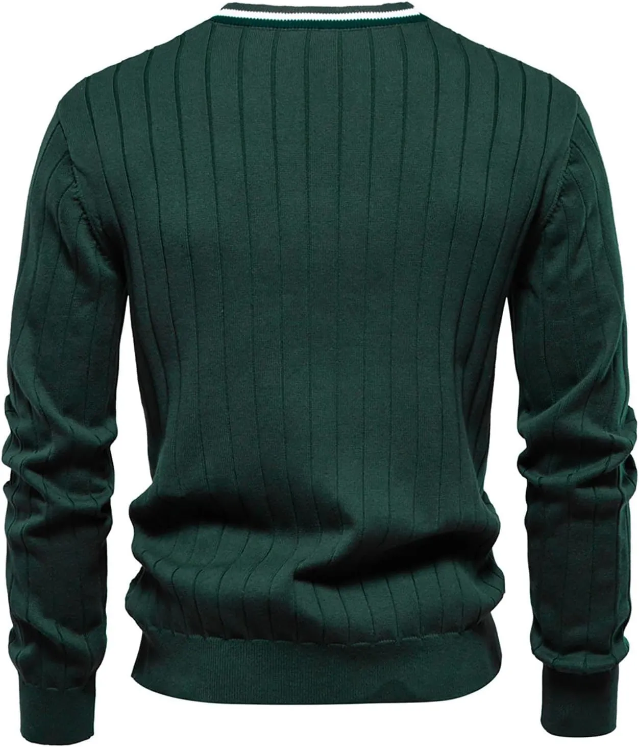 Men Ribbed Button Down Sweaters Casual Long Sleeve V Neck Knitted Cardigan Lightweight Sweater Coats Preppy Clothes