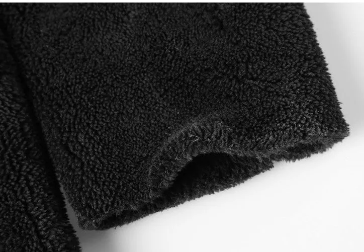 Men's Winter Warm Plush Cashmere Long Loose Hooded Coat