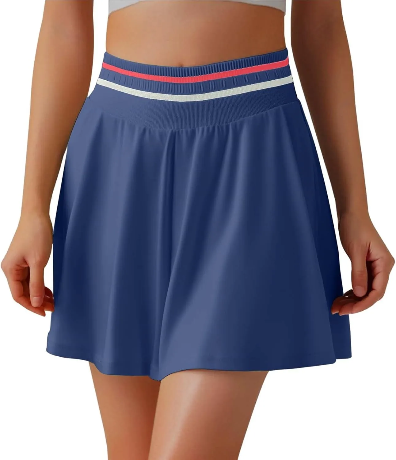 Mini Skirt for Women High Elastic Waist Sports Tummy Control Flowy Yoga Short Skirts for Summer Running Athletic