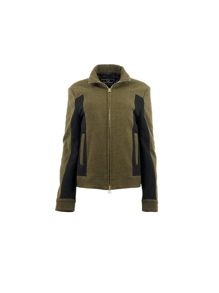 Olive & Black Full Zip Wool Jacket