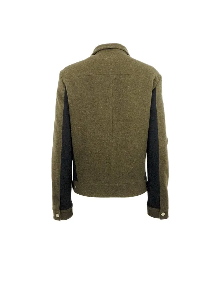 Olive & Black Full Zip Wool Jacket