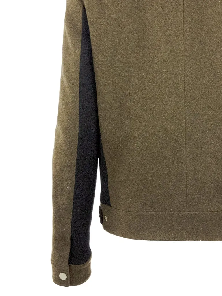 Olive & Black Full Zip Wool Jacket