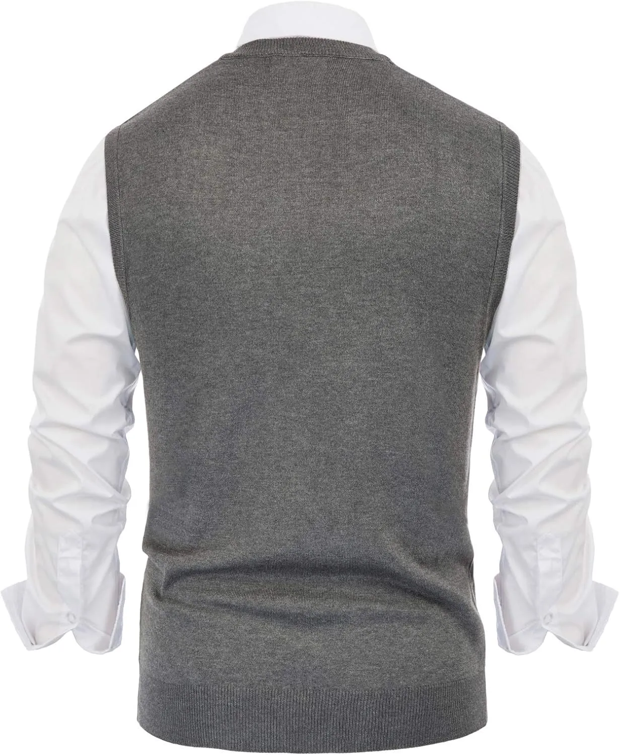 PJ PAUL JONES Mens Casual Argyle Sweater Vest V-Neck Sleeveless Pullover Knitwear Vests