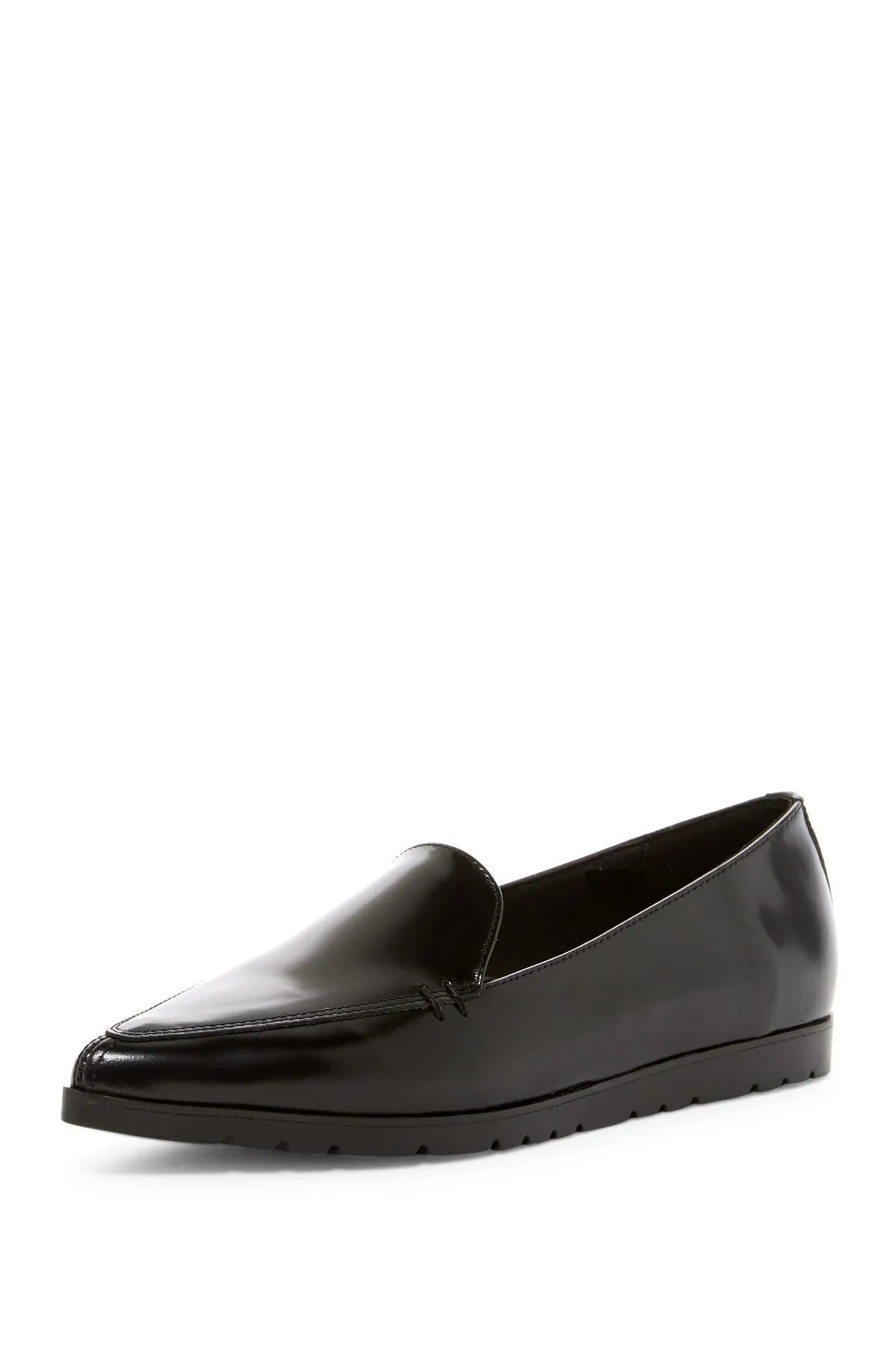 Shellys London Korie Black Box Leather Pointed Toe Flats Shoes Dress Loafers