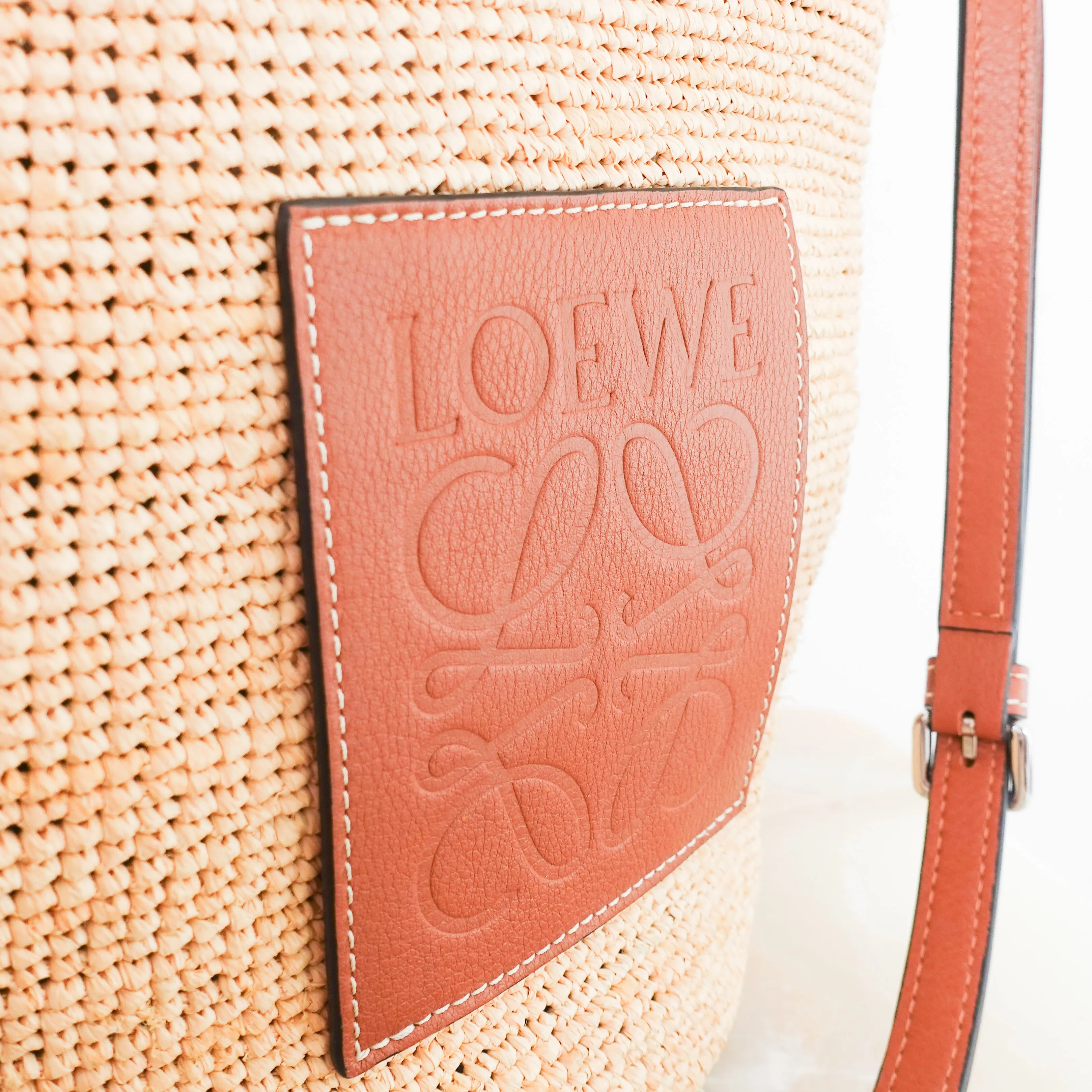 Slit bag in raffia and calfskin RRP £895