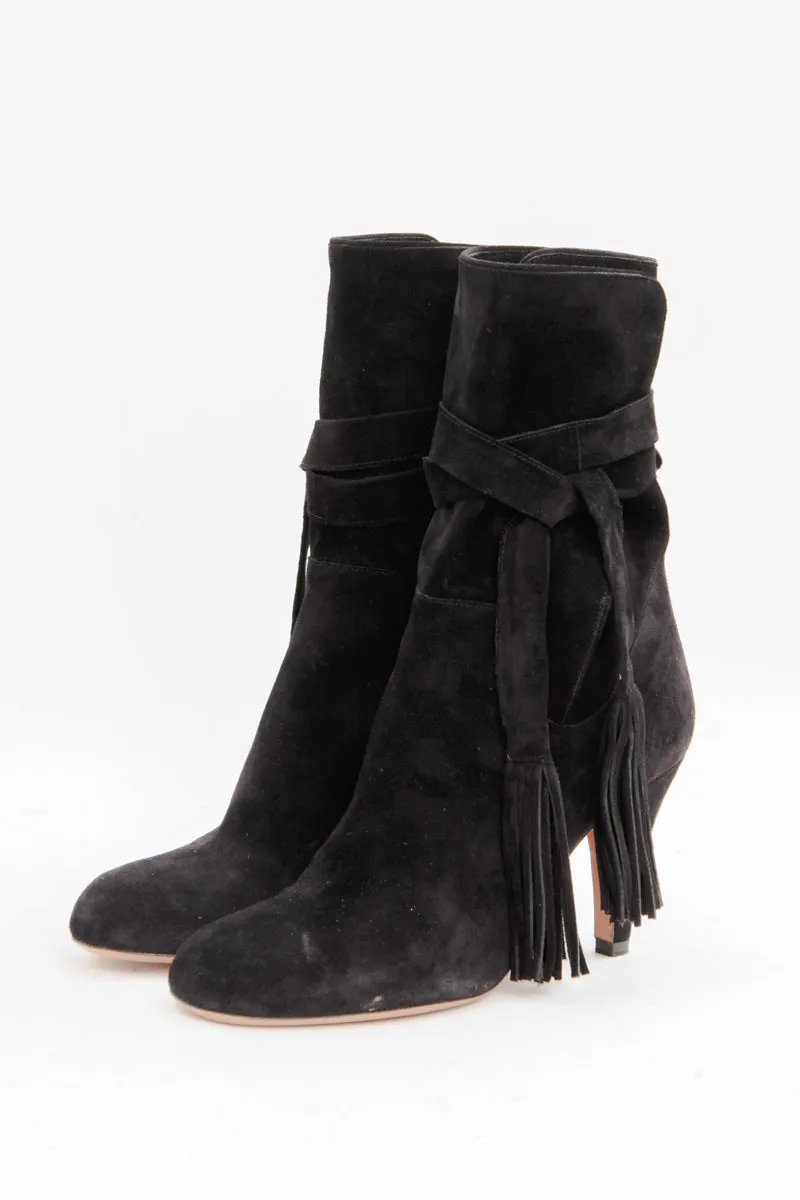 SUEDE TASSEL BOOTS