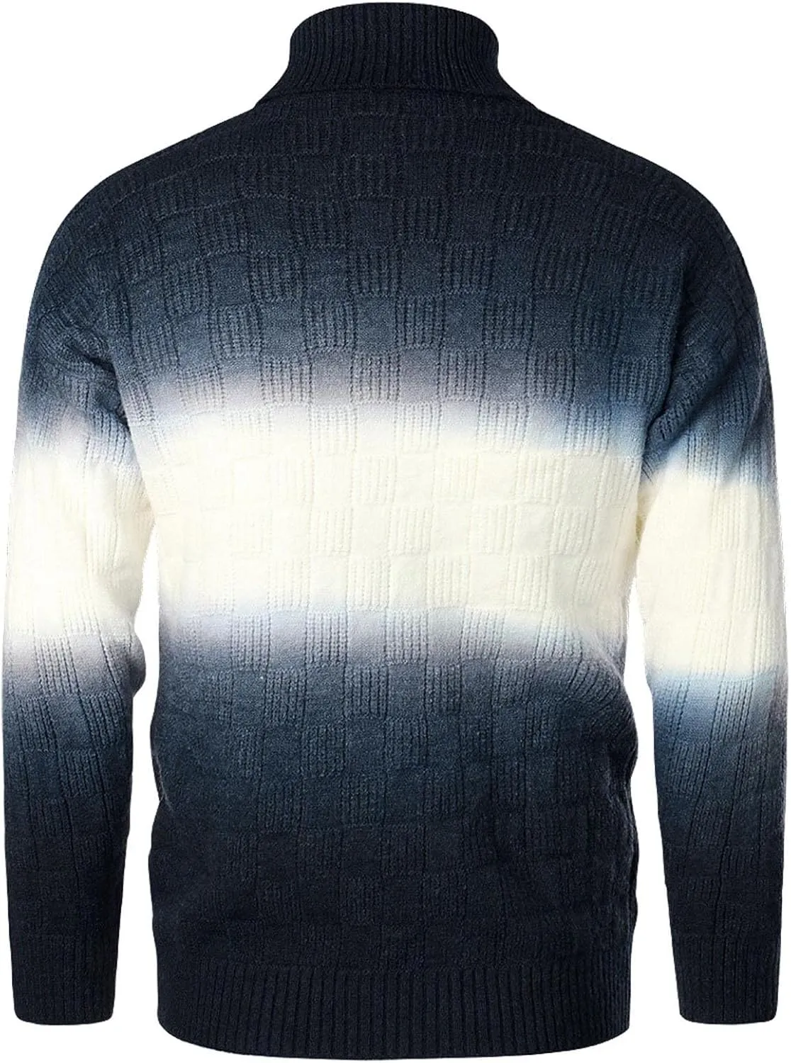 Sweaters for Men Men's Gradient Turtleneck Sweaters Long Sleeve Slim Fit Ribbed Knit Wool Thermal Pullover Sweater Top