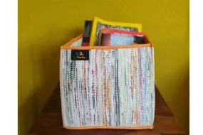Upcycled Handwoven Collapsible Storage Box - Medium