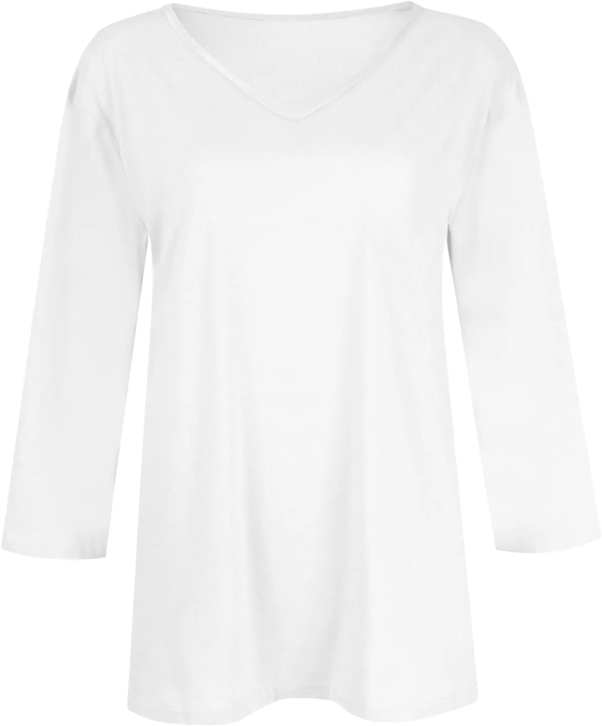 Womens 3/4 Sleeve Tops Casual V Neck T Shirts Loose Fit Three Quarter Length Cute Shirts Dressy Basic Work Blouse