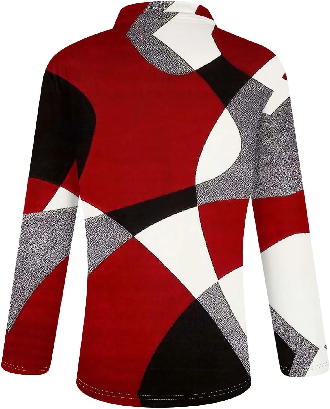 Womens Long Sleeve Tops Fall Fashion Sweatshirts Zipper V-Neck Long Sleeve Shirt Casual Printed Pullover