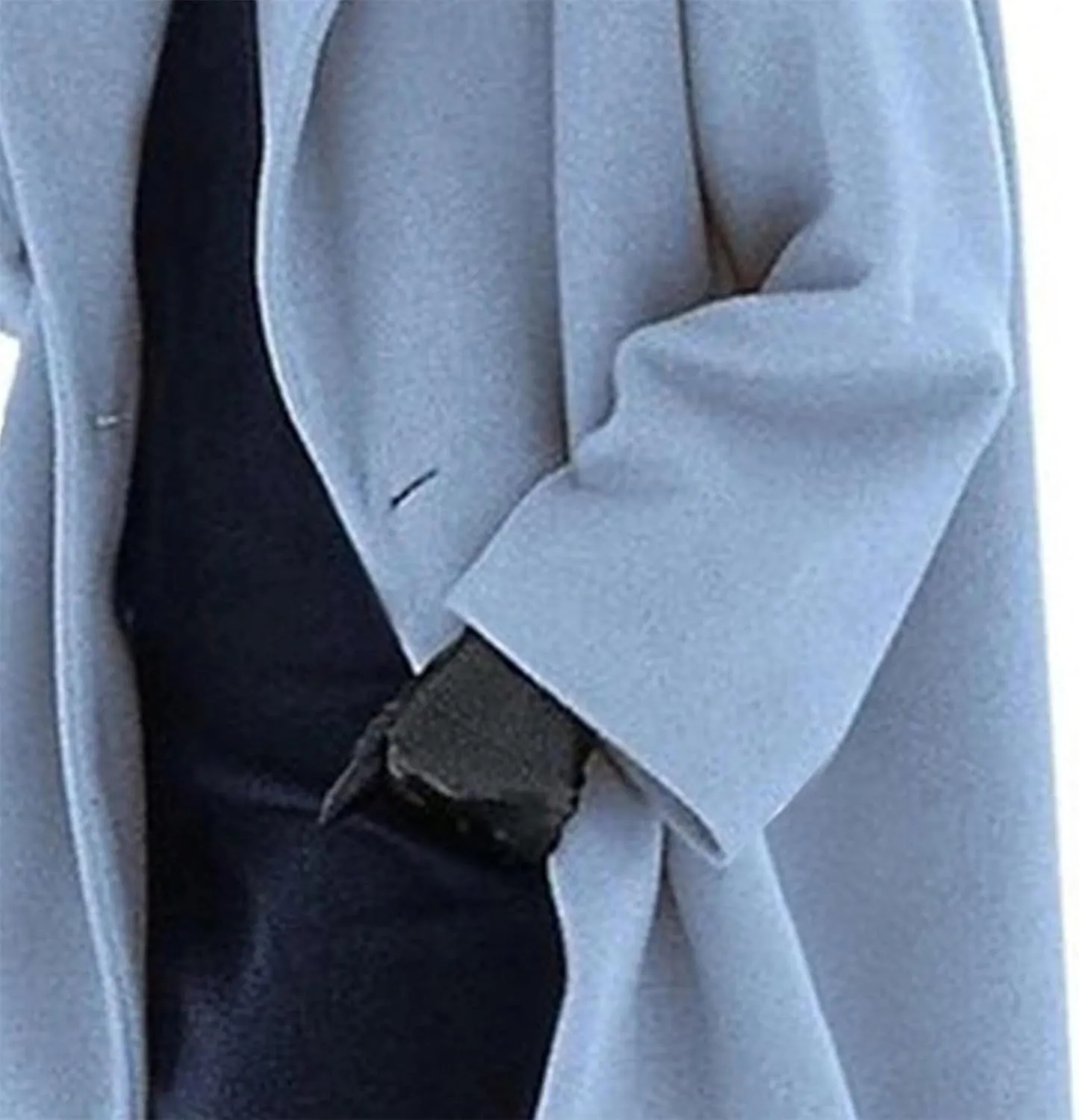 Wool Blend Trench Coat Women Casual Double Breasted Mid Long Pea Coats Winter Warm Jacket Overcoat Outerwear